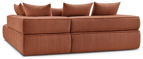 Terakotová ženilková rohová pohovka (pravý roh/do L) Whesley – Bobochic Paris