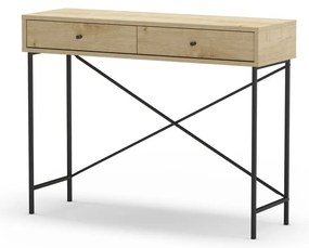 Konzolový stolík s doskou v dubovom dekore v prírodnej farbe 35x110 cm Titan – Marckeric