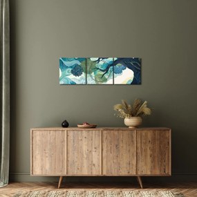 Obraz – Zelená koruna stromu života (s hodinami) (90x30 cm)