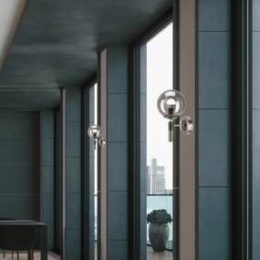 Nástenné svietidlo ROLLO 1xE14/5W/230V matný chróm/dymová