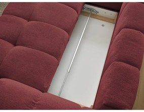 Vínovočervená ženilková rozkladacia/s úložným priestorom rohová pohovka (ľavý roh/do L) Everest – Bobochic Paris