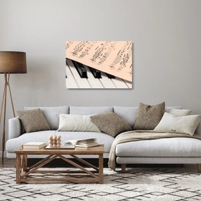 Sklenený obraz klavíra s notami (70x50 cm)