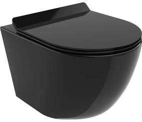 Mexen Lena Rimless závesné WC so sedátkom s pomalým zatváraním, čierna lesklá, 30224070