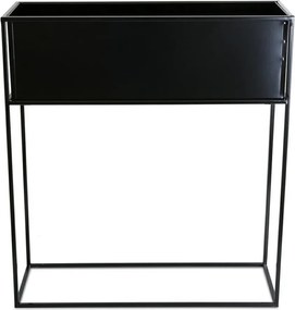 KOVOVÝ KVETINÁČ SO STOJANOM RECT 70X24X64 CM ČIERNA