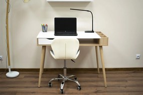 AKCIA Sivobiele kancelárske kreslo AVOLA z eko kože II. akosť