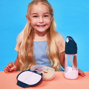 Desiatový box malý - indigo/ružový