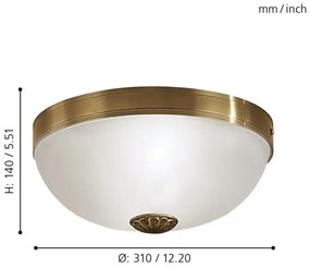 EGLO 82741 - Stropné svietidlo IMPERIAL 2xE27/60W/230V