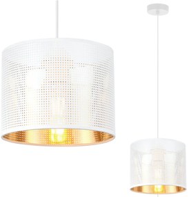 Závesné svietidlo Asti0, 1x biele PVC tienidlo, (fi 20cm), g, w