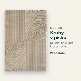 Angel Carpet, Kusový koberec Zafiro 19 Gold, 60x110, žltá, kancelária