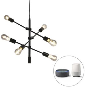 Inteligentné priemyselné závesné svietidlo čierne vrátane 6 WiFi ST64 - Sydney