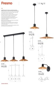 Redo 01-4054 - Luster na lanku FRESNO 1xE27/42W/230V pr. 24 cm