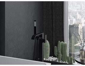 Mexen Lava, voľne stojaca vaňová batéria, čierna matná, 752433-70