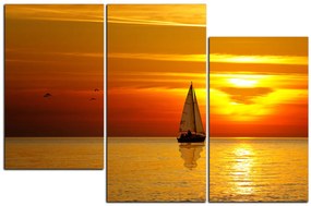 Obraz na plátne - Loď pri západe slnka 1247D (105x70 cm)