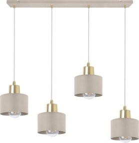 Závesné svietidlo Panta, 4x béžové kovové tienidlo, g