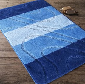 Sada kúpeľňových koberčekov Montana s výrezom 05 modrá