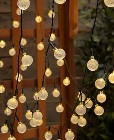 Solárna LED svetelná reťaz Bubble 9,35 m čierna/teplá biela