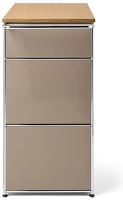 Kovová kávová komoda »CN3« s 2 zásuvkami, hnedosivá