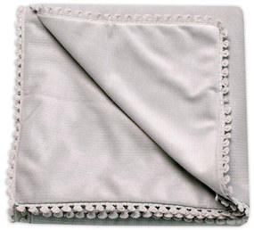 Detská deka Velvet - obojstranná s ozdobným lemovaním, Baby Nellys 100 x 75 cm, sivá 75 x 100