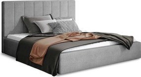 Čalúnená manželská posteľ s roštom Ante UP 140 - svetlosivá