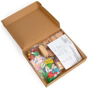 ECOTOYS Drevená vláčiková dráha 74 dielov