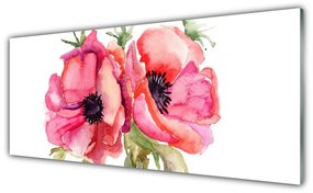 Obraz na akrylátovom skle Kvety akvarely 125x50 cm