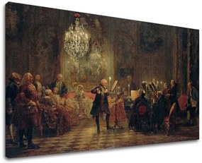 Obraz na plátne Adolph Menzel - Frederick Veľký hrá na flaute v Sanssouci | rôzne rozmery
