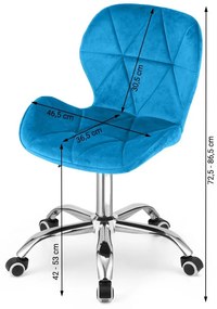 Set do pracovne stôl TAYLOR 80x50 cm dub sonoma + kreslo AVOLA VELVET kráľovsky modré