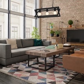 Luster na reťazi ARNOLD 3xE27/60W/230V čierna