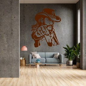 Veselá Stena Samolepka Lemmy Kilmister Farba: hnědá, Veľkosť: 40 x 53 cm
