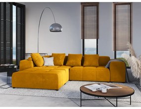 Žltý zamatový vankúš k modulárnej pohovke Rome Velvet - Cosmopolitan Design