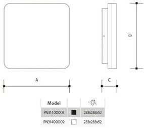 Panlux Prisadené LED svietidlo Verona Square biela, 28,3 x 28,3 cm, IP54