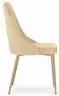 Set 4 stoličiek IMOLA - svetlý béžový zamat / nohy vo farbe dreva