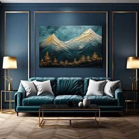 Moderný nástenný dekor Zlatá Tajomná Skala - PREMIUM ART