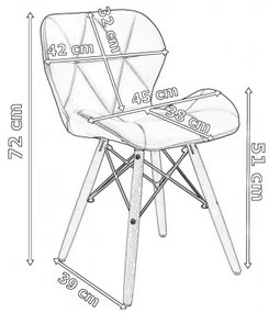 Jedálenská stolička MURET zamatová, grafitová