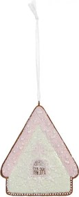 Závesná dekorácia zelená perníková chalúpka Frosted Ginger - 9*1*10 cm
