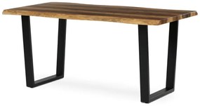 Stůl jídelní, 160x90x75 cm, MDF, kov, Old wood, černá