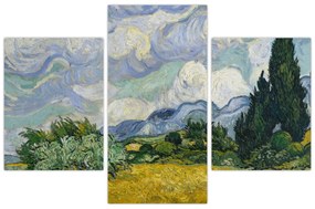 Obraz - Vincent van Gogh, Wheat Field with Cypresses, reprodukcia (90x60 cm)