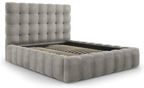 Svetlosivá čalúnená dvojlôžková posteľ s úložným priestorom s roštom 160x200 cm Bali – Cosmopolitan Design