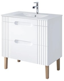 Kúpeľňová skrinka s umývadlom FIJI White U80/1 | 80 cm