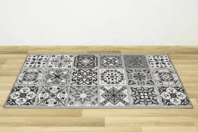 Protišmykový koberec / behúň Patchwork sivý