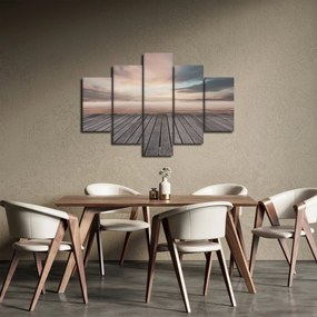 Obraz - Mólo pri západe slnka (150x105 cm)
