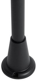Vonkajšia stojaca lampa čierna s rebrovaným sklom 100 cm IP44 - Charlois Ribbed
