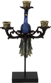 Svietnik na 3 sviečky s dekorom páva Peacock - 25*10*42 cm