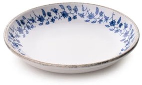 Sada jedálenského riadu 18 ks, biela/modrá, porcelán