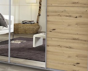 Šatníková skriňa Syncrono, 271 cm, dub artisan / zrkadlo