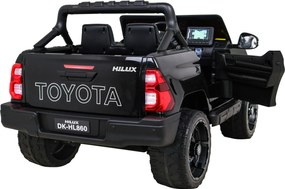 Ramiz Toyota Hilux na batérie pre deti Čierny pickup + pohon 4x4 + diaľkové ovládanie