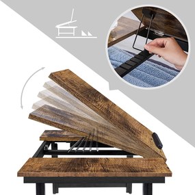 Stolík pod notebook VAREXO, rustikálne hnedá/čierna