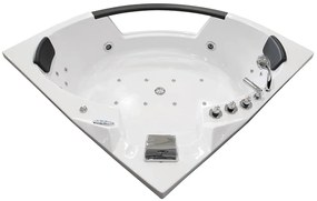 M-SPA - Kúpeľňová vaňa s hydromasážou biela TURBO PLUS 2-miestna 152 x 152 x 67 cm (MSPA10632 TURBO+)