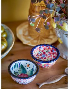 Červené servírovacie misky v súprave 2 ks z kameniny 95 ml Florist – Bloomingville