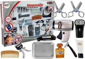 LEAN Toys Detský kadernícky salón s fénom a doplnkami strieborný